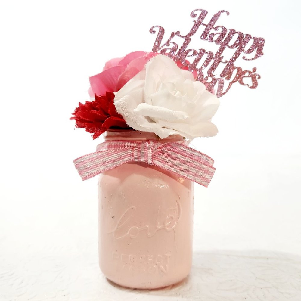 Valentine's Day Gift Roses and Carnation in Mini Love Jar